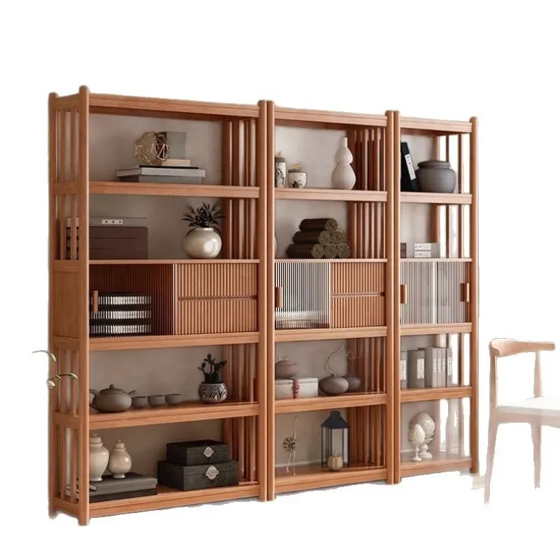 

Solid wood bogu frame new Chinese tea room zen simple display shelf living room partition Duobao Pavilion black book