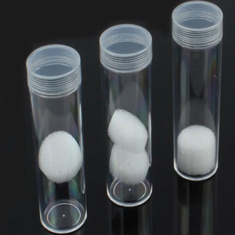 Practical Coin storage tube Holder Plastic Portable Tube Clear Protection Round Transparent 10pcs 30mm Collection