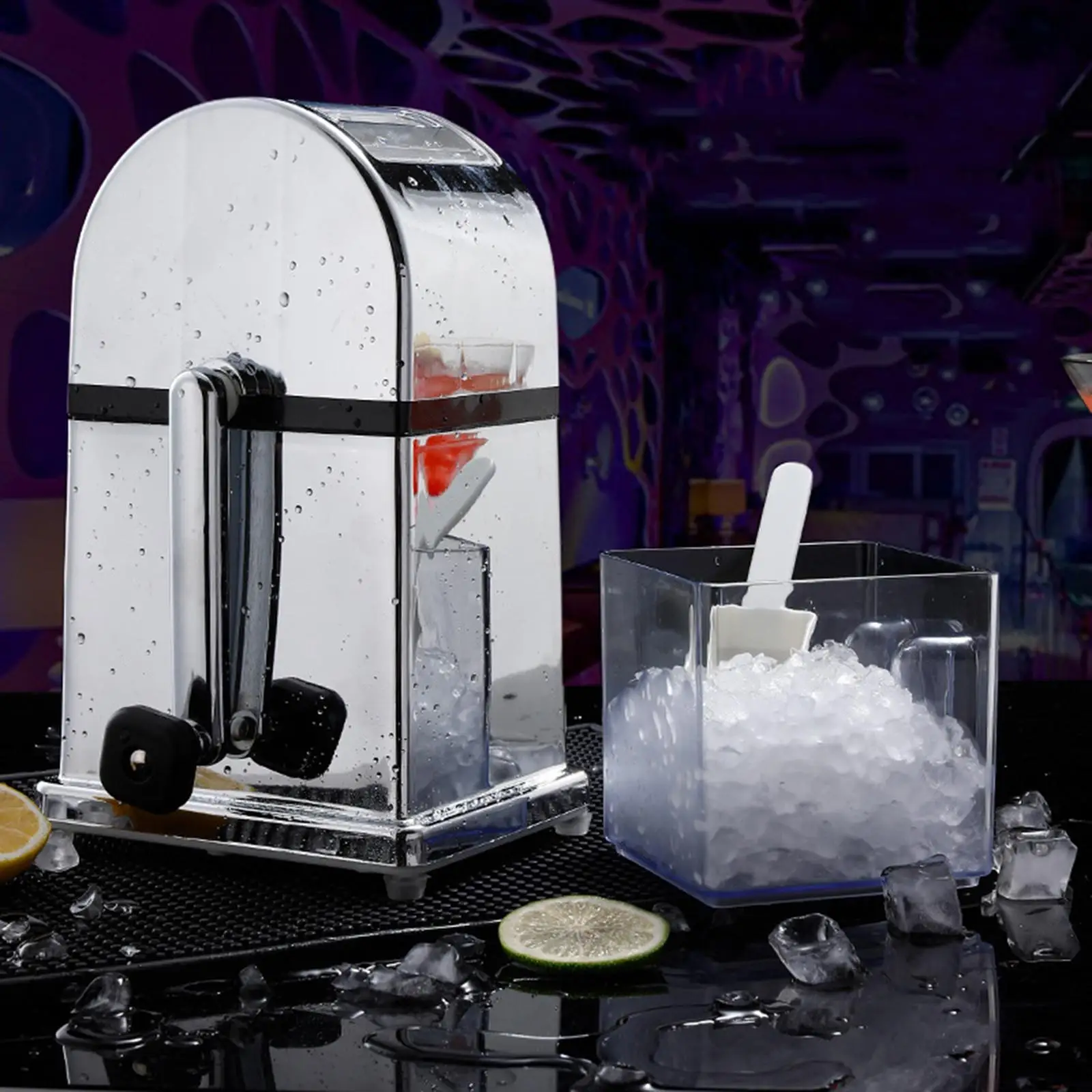 Trituradora de hielo, afeitadora de hielo antideslizante, molinillo de hielo para platos de hielo, barra de cócteles
