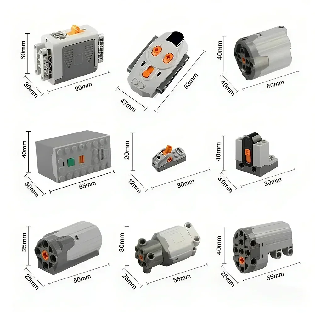 MOC Power Functions Upgrate M L XL Motor Servo Motor Remote Control Battery Box Switch 8293 8883 Building Blocks Technical Parts