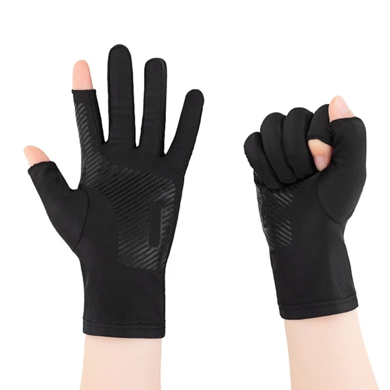 UV for Protection Driving Gloves Fingerless Gloves Non Slip Summer Outdoor Gloves for Women Men 2 Fingers Cut Gloves Dropship