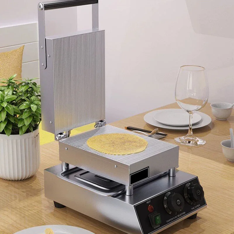 Dual Knob Control Commercial Electric Egg Roll Maker Non-Stick Plate Ice Cream Waffle Cone Crispy Baker
