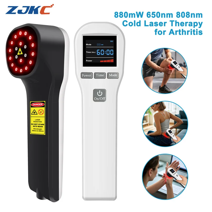 

Professional 880mW Low Laser Therapy Cold Laser Device for Pain Relief Shoulder Neck Back Hands Joint Pain 650nmx16+808nmx4