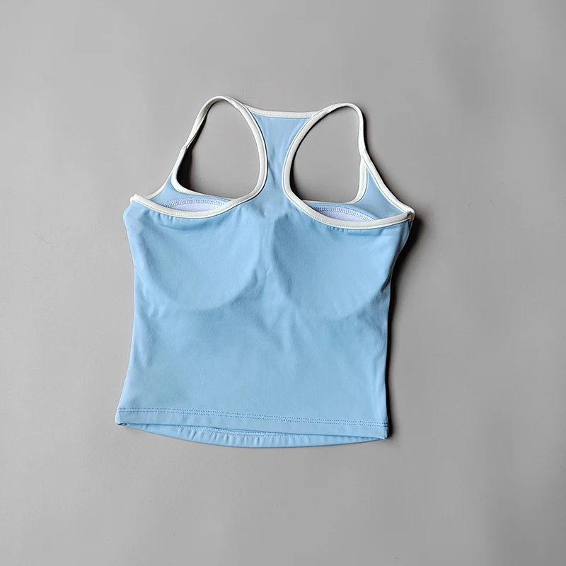 Sportliche I-förmige Weste für Damen, einteiliger Cup, schnelltrocknende Laufbekleidung, Yoga-Kleidung, atmungsaktive schnelltrocknende Unterwäsche, BHs – Detail 8