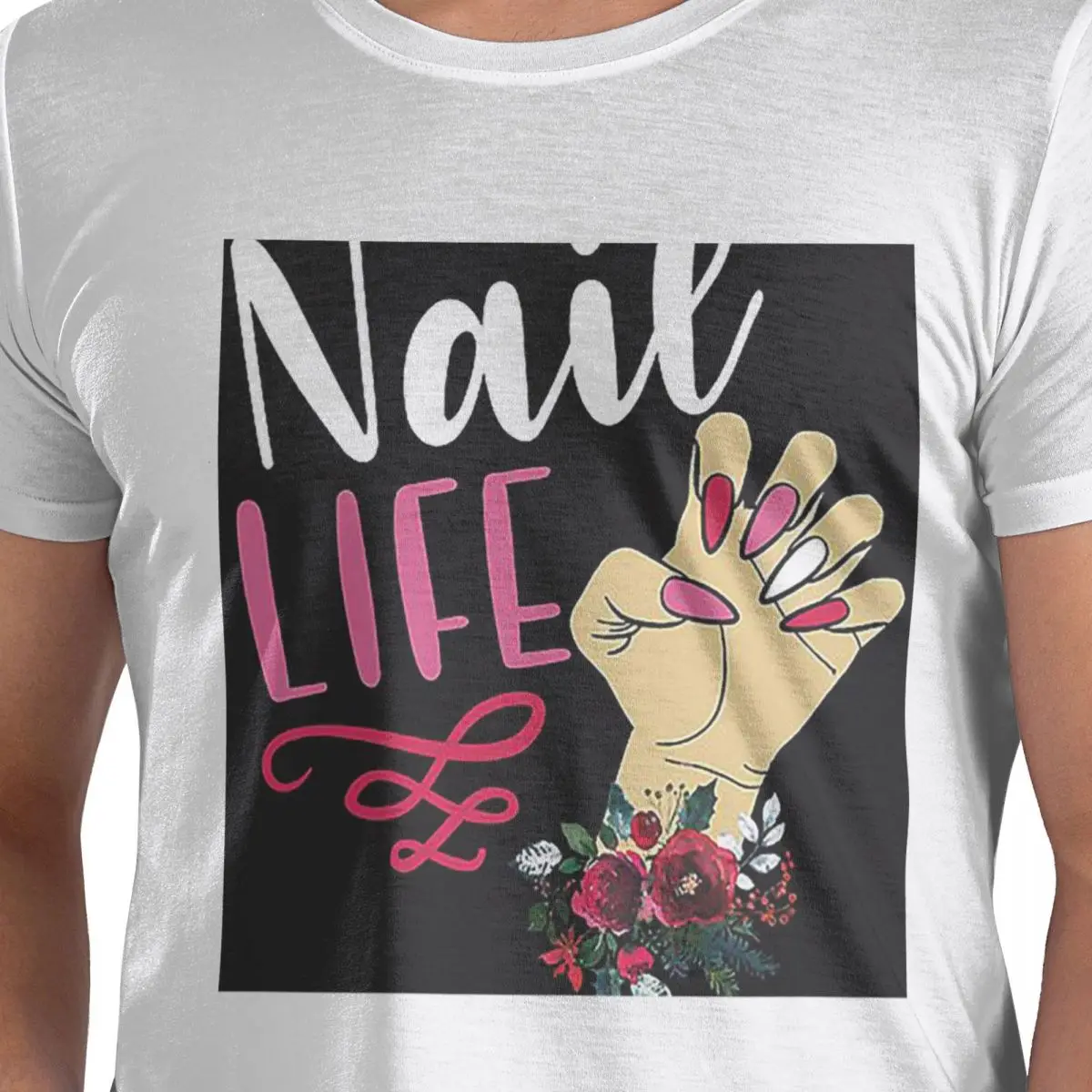 

Nail Tech Technician Salon Гель для ногтей Маникюр Косметология Косметолог Футболка Мужские футболки Мужские футболки с круглым вырезом и коротким рукавом