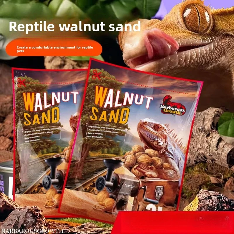 

Barbarous Growth Walnut Sand&Corn Cob Reptile Bedding - Natural Low Dust Absorbent Litter for Bearded Dragons,Lizards&Small Pets