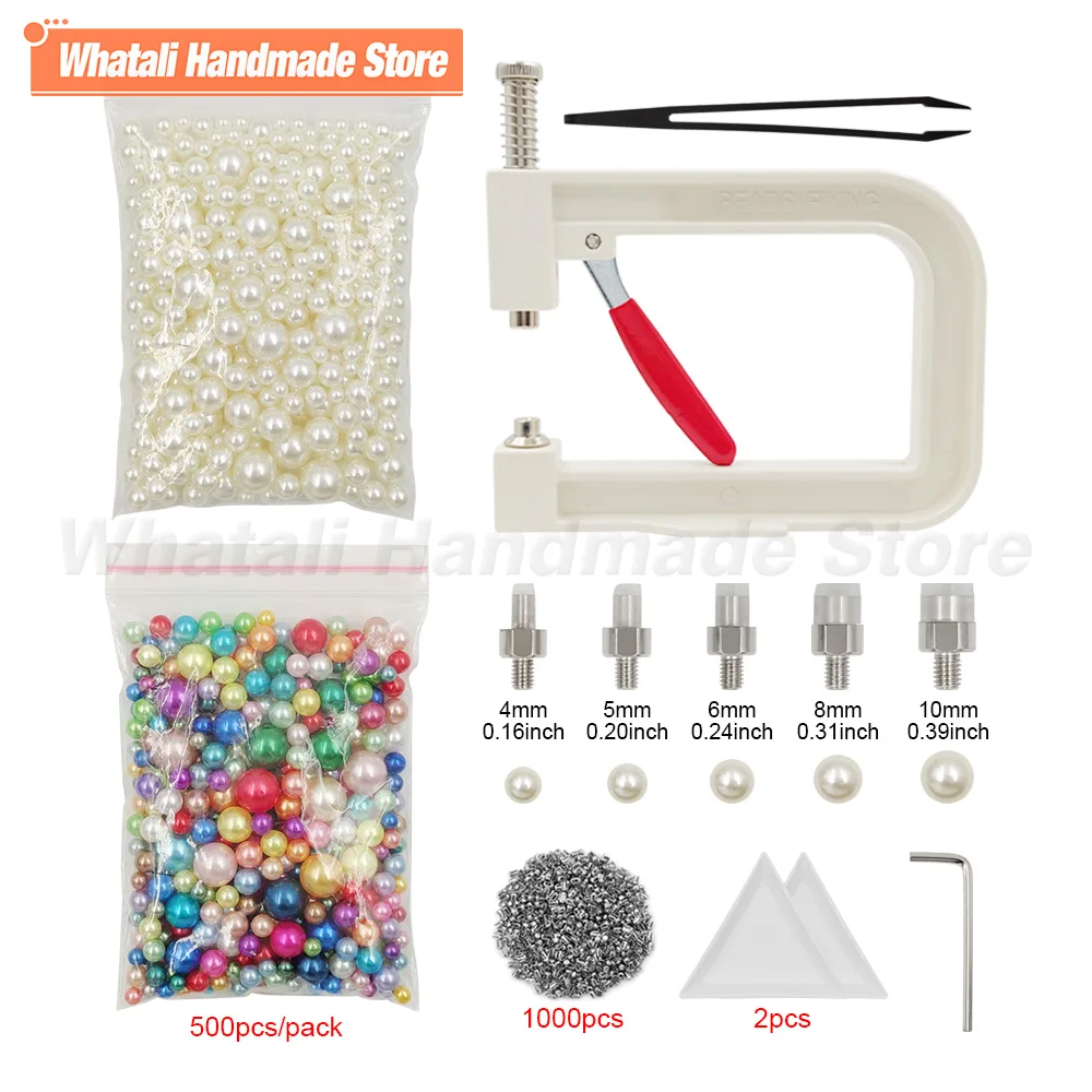 

Pearl Setting Machine Manual Clothing Beads Kit with Hand Press Beads Tools Set For Decoration Cloth Bag DIY Project Accessories
