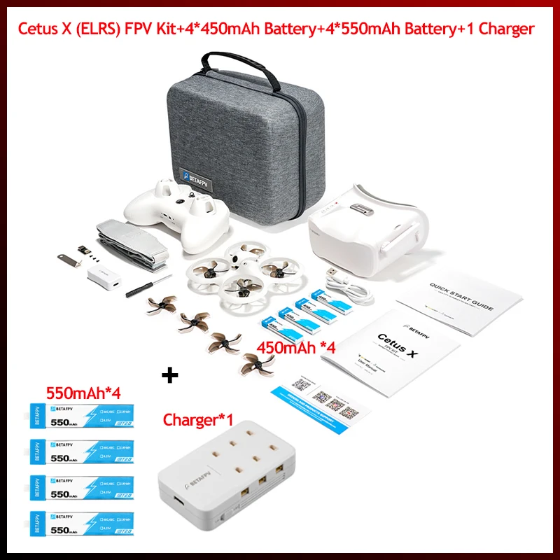BETAFPV Cetus X FPV Kit Racing Drone 3-radiozender VR03 FPV-bril C04 RC Quadcopter Mini Drone-speelgoed als geschenk