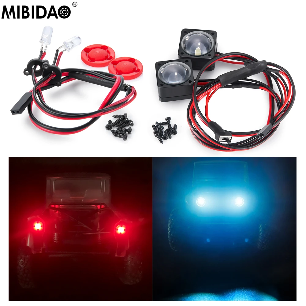 MIBIDAO Angel Eyes 2LED Light Spotlight fanale posteriore per 1/10 VS4-10 Phoenix VPS09007 RC Crawler Car Decoration Parts