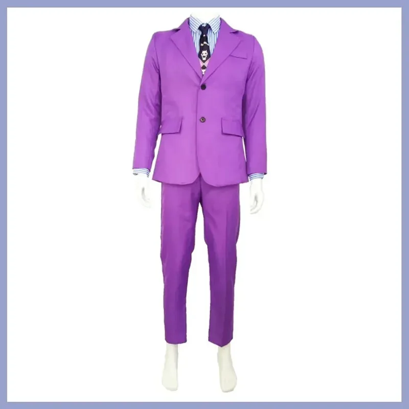 Цианиме Невероятные приключения Джоджо Кира Йошикаге Косплей Костюм Фиолетовый Костюм Униформа Рубашка в полоску Парик Взрослый Мужской Карнавальный Комплект