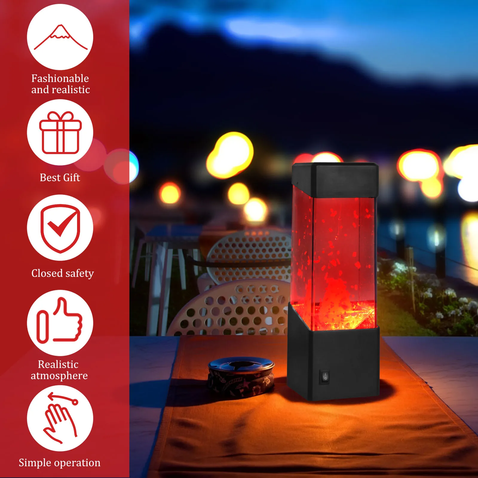 LED بركان مصباح USB/بطارية تعمل بركان ضوء الليل متعدد الألوان تغيير مقلد بركان أجواء مصباح للمنزل مكتب