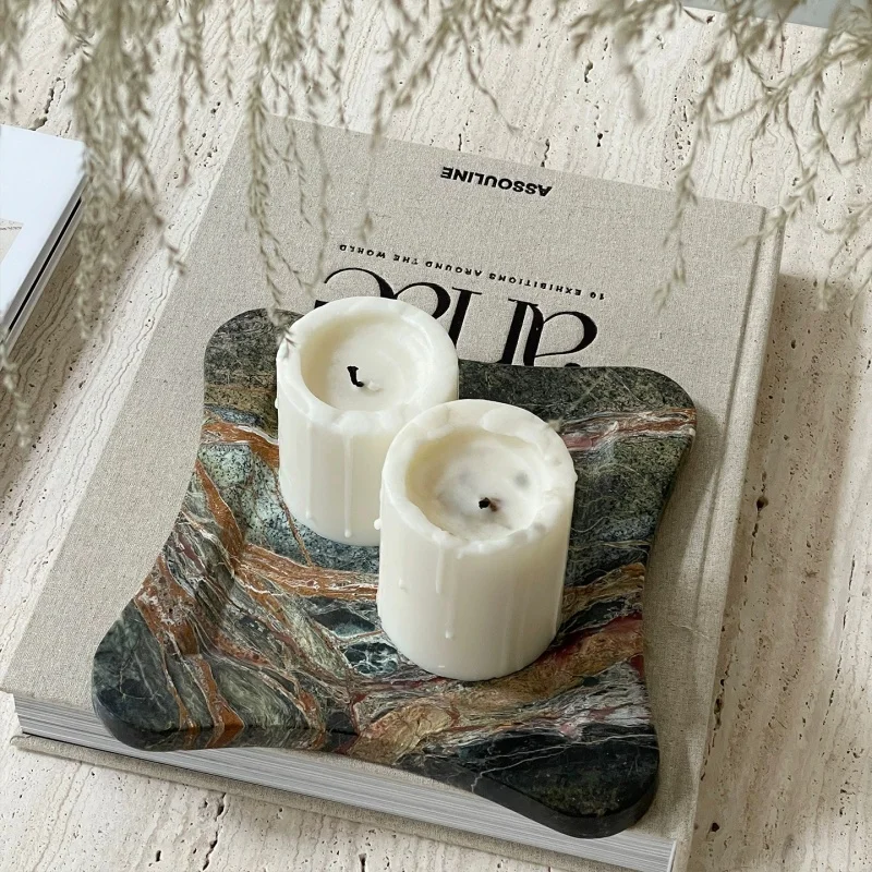 Natural marble tray - a home living room coffee table, decorative item, piece for display, storage tray, home decoration