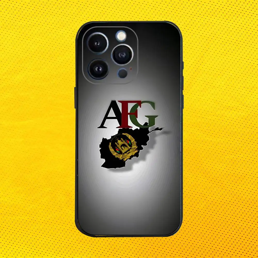 Afghan Flag of Afghanistan For iPhone 17,16,15,14,13,12,11,Pro,Max,Plus,E,SE4,Air,Mini Black Phone Case Cover - view 2