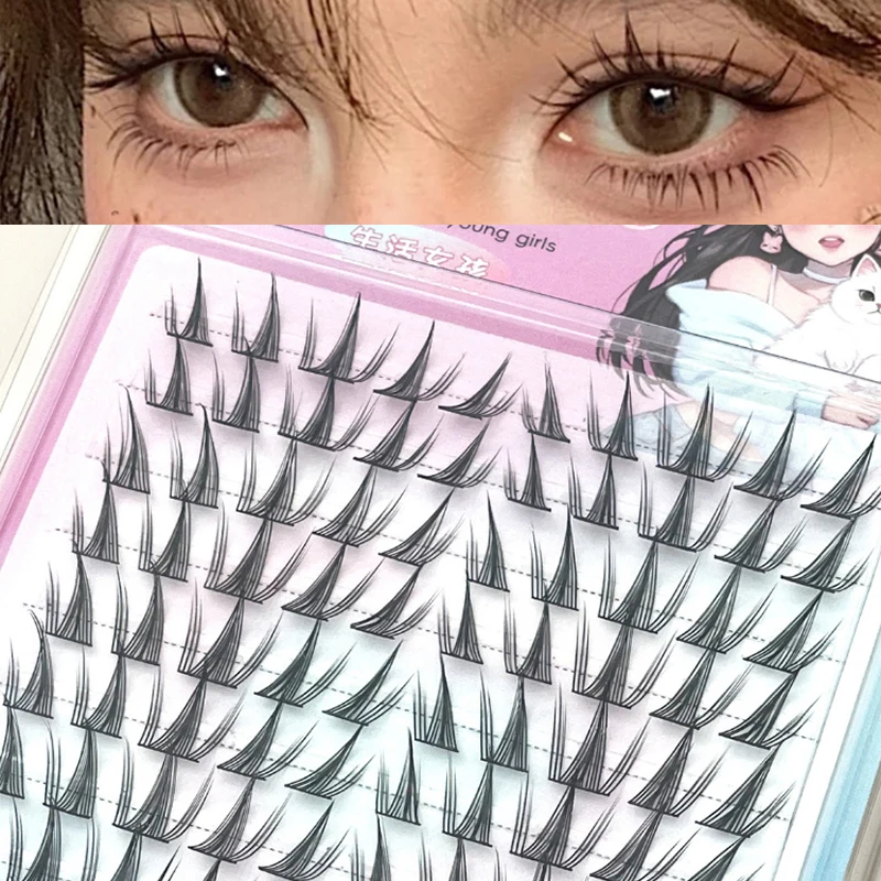 Ciglia finte senza colla Life Girls, tre gradini sul trucco, facilmente ingrandiscono gli occhi, simulano le ciglia finte, naturali sulla fotocamera