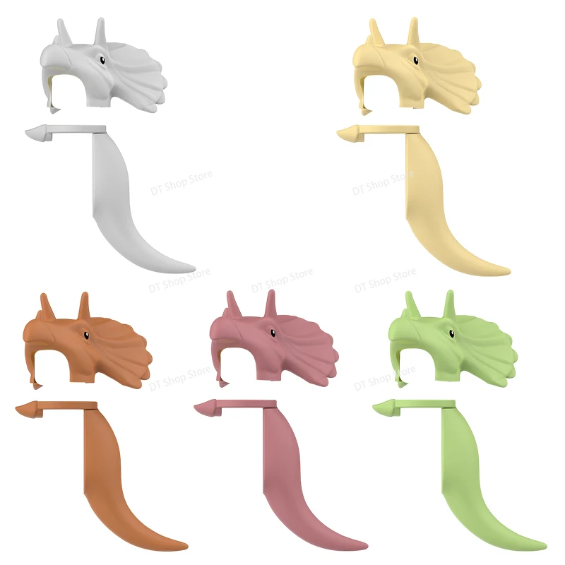 KL3310 + KL3311 dinosaures colorés chauds Orange rose scène blocs de construction briques à monter soi-même figurines d'action jouets pour enfants cadeaux