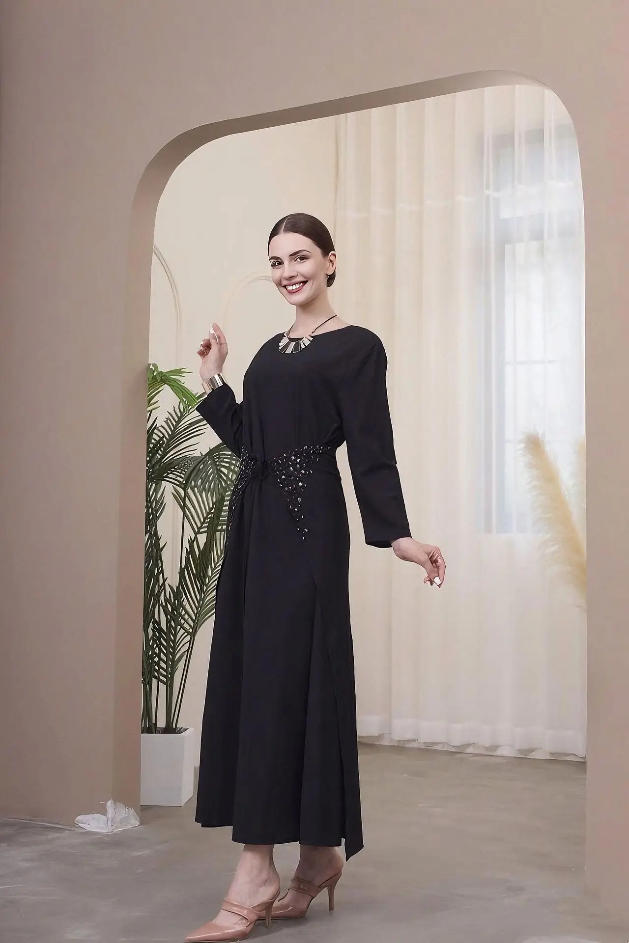 Dubaï ouvert Abaya Robe longue Hijab ensemble femmes musulmanes Kimono Cardigan Islam vêtements Kebaya caftan Robe Femme Musulmane Ensembles