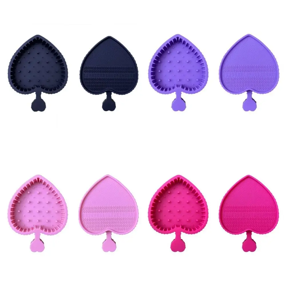 

Powder Puff Cleaning Makeup Brush Cleaner Silicone Soft Cosmetic Brush Cleaning Mat Love Shaped Brush Cleaning Tool Washing Pad