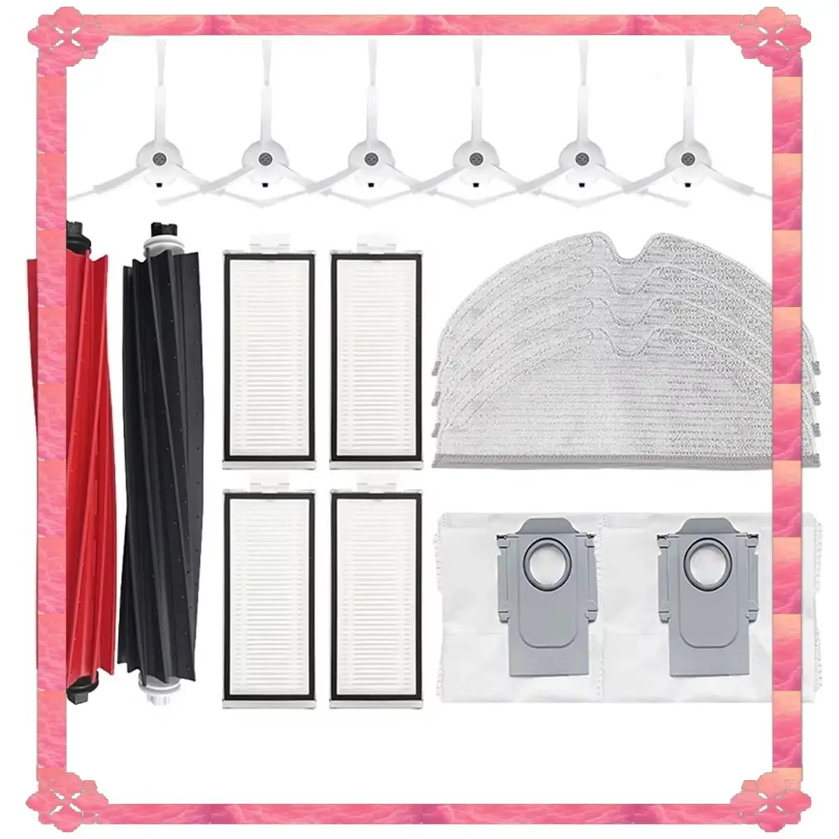 تسليم 24 ساعة فرشاة جانبية فرشاة رئيسية فلتر Hepa ممسحة كيس لجميع الغبار استبدال الملحقات ل Roborock Q8 Max Q8 Max + Q5 Pro Q5 Pr