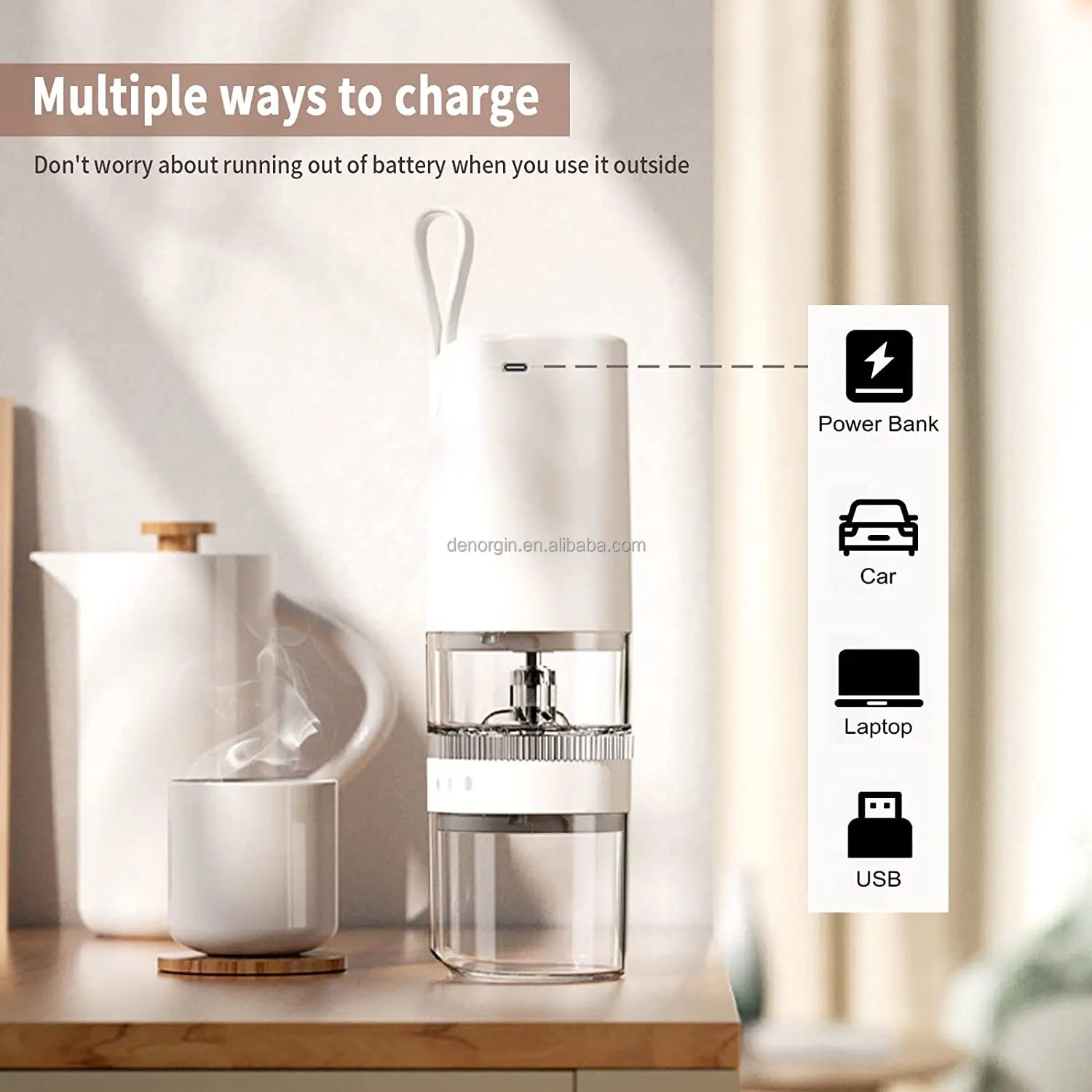 مصنع التصميم الأصلي الكهربائية المحمولة لدغ مخروطي القهوة مطحنة كهربائية صغيرة محمولة