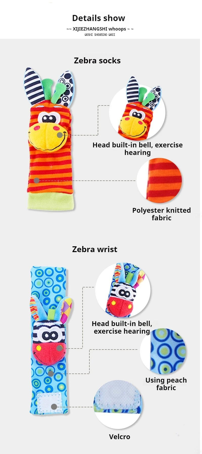 Babysocks alça de pulso chocalhos localizador de pés chocalho meias para bebês 0-12 meses preto branco alto contraste infantil brinquedos sensoriais macios