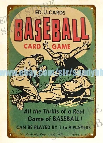1957 Baseball Card Game childhood memory toy metal tin sign outdoor plaques sign