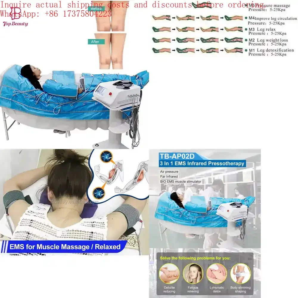 

Portable Presoterapia Pressotherapy 3-in-1 Full Body Pressotherapy Lymphatic Drainage Machine Ems