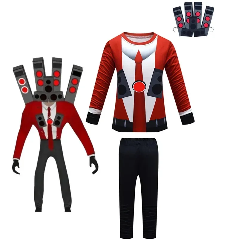 

Skibidi Audio Man Костюм для детей Tantai Мальчик и девочка Skibidi Туалет Рождественский костюм на Хэллоуин Вечеринка