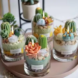 Succulent Molds For Candles Chocolate Mold Candle Molds 10X Resin Molds 3D Succulent Cactus Epoxy Mold For Candle Soap Wax Resin