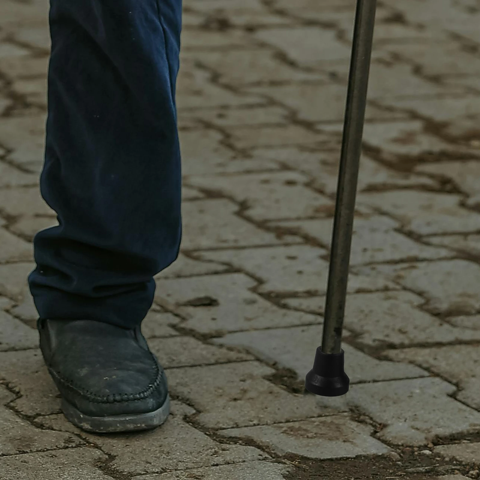 

4pcs Elderly Quad Cane Tips Non Slip Durable Rubber Replacement Walking Stick Foot Pads Small Base Shepherd Hardware