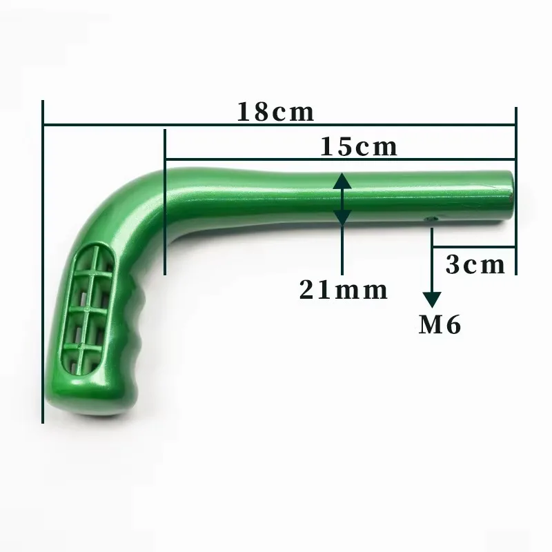 Wheelchair Push Handle Grip, Green PU Plastic Accessory, 21mm Diameter, Rehabilitation Treatment Supply