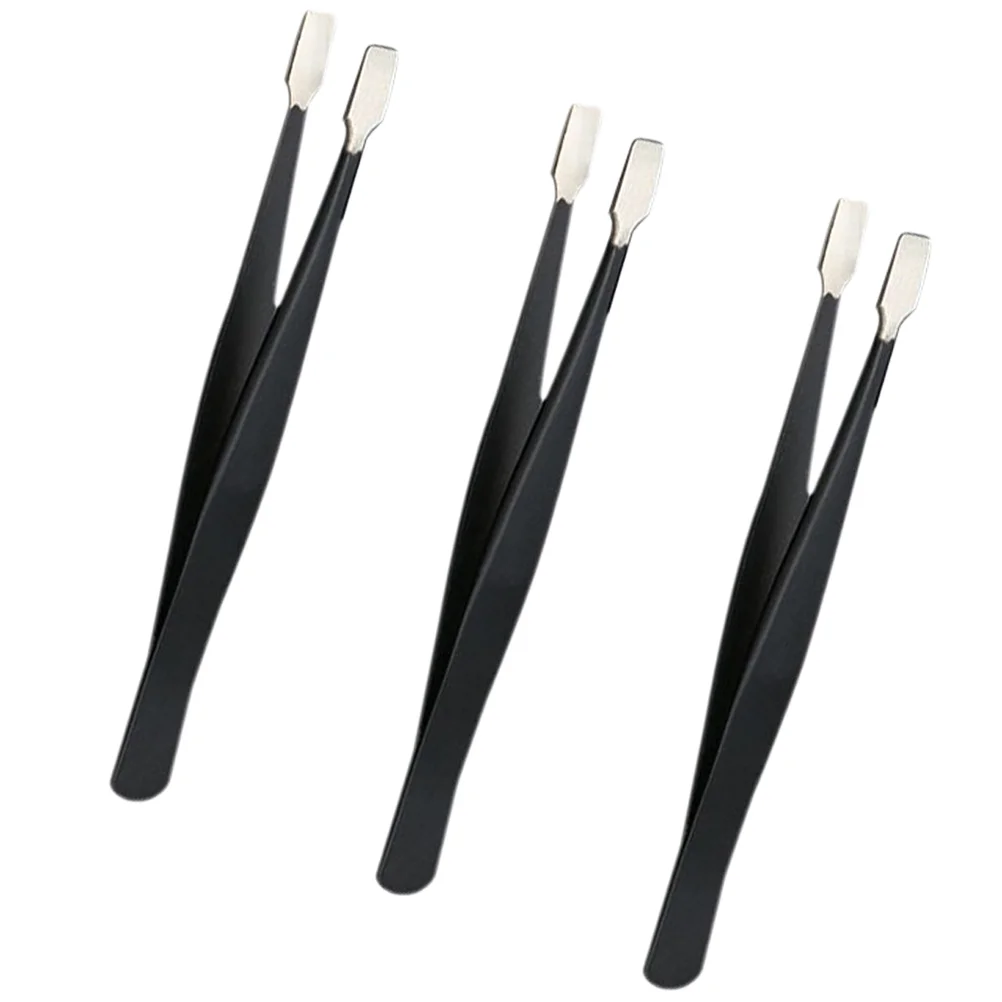 3 Pcs Clip Auxiliary Coin Tweezers Crafting Tongs Pluckers Precision Stamp Stainless Steel Work