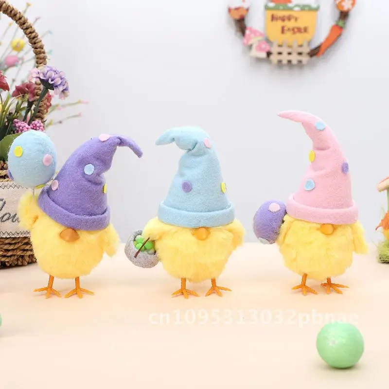 

New Easter Decorations Cute Easter Eggs Chick Doll Ornaments Holiday Party Gifts