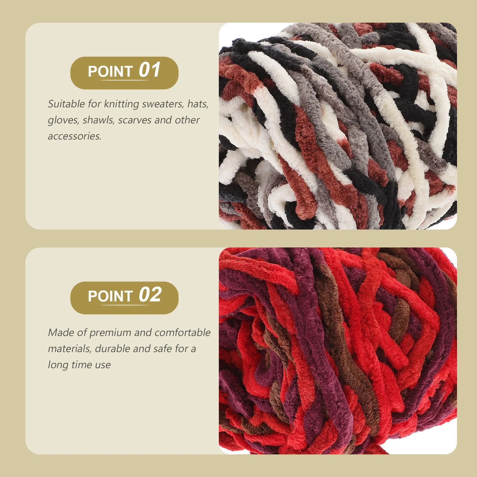 

6 Rolls Chunky Yarn Thick Acrylic Crochet Thread Easy Knit for Hats Sweaters Scarves Gloves Baby Blankets DIY Supplies