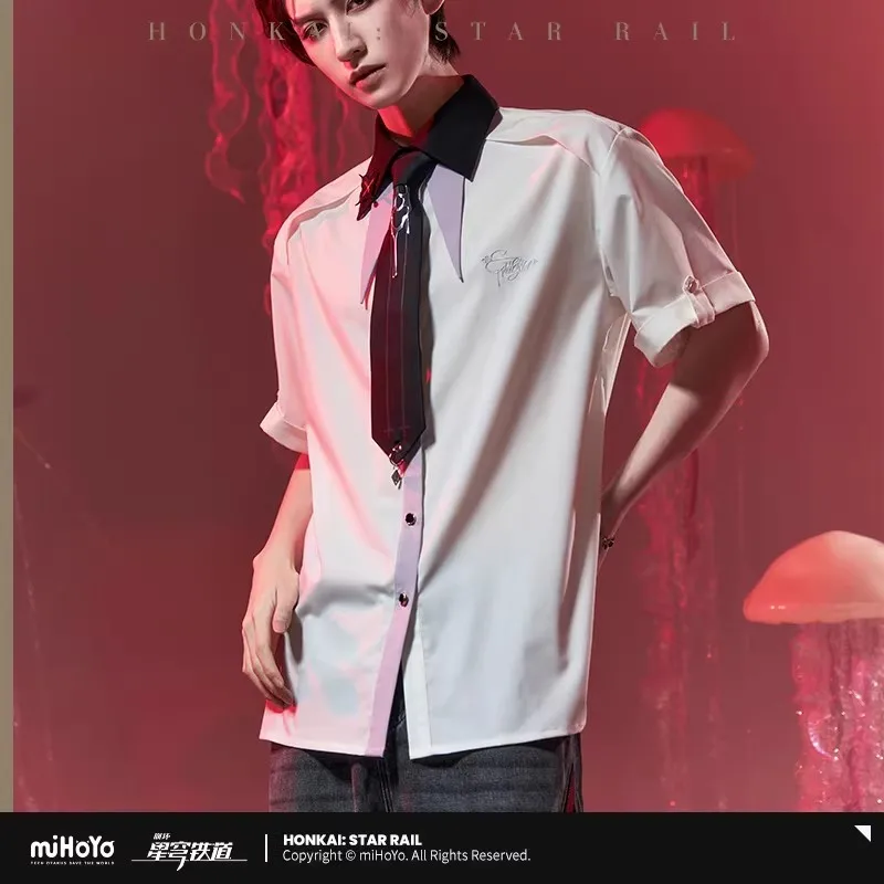 

[Genuine] miHoYo Game Evernight T-shirt Honkai Star Rail Evernight Theme Short-Sleeved Shirt Clothing Top Coat Cosplay Xmas Gift