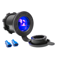 Car Cigarette Lighter Adapter Plug with LED Indicator Waterproof Car Marine Moto Power Supply Outlet Cigarette Lighter Socket D4