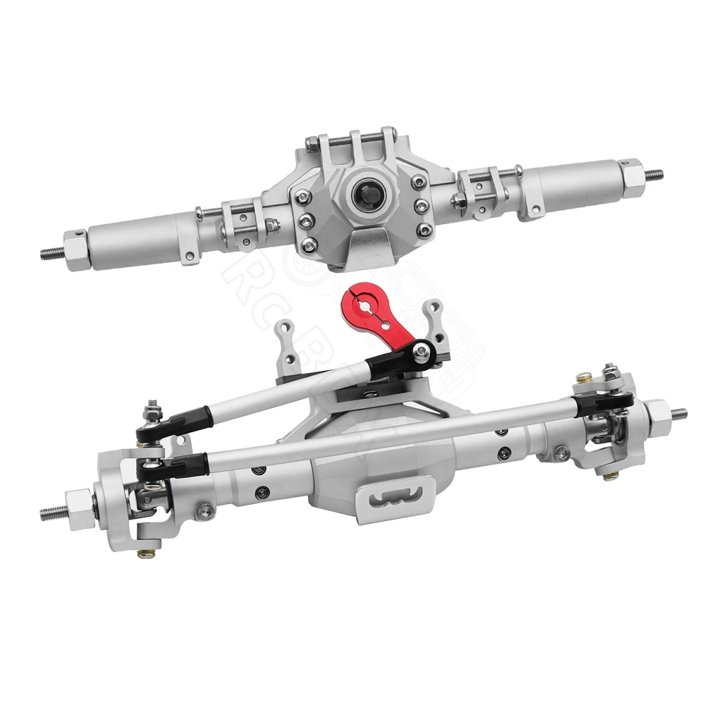 CNC Aluminium Ruitvormige Aluminium Compleet Voor- en Achteras voor 1/10 RC Crawler Truck Axiale SCX10 II 90046 90047