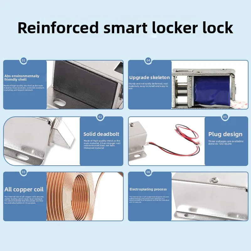 KOB Electromagnetic Lock Compact Electric Control Lock Waterproof Cabinet Door Electronic 12V/24V Electric Plug Lock