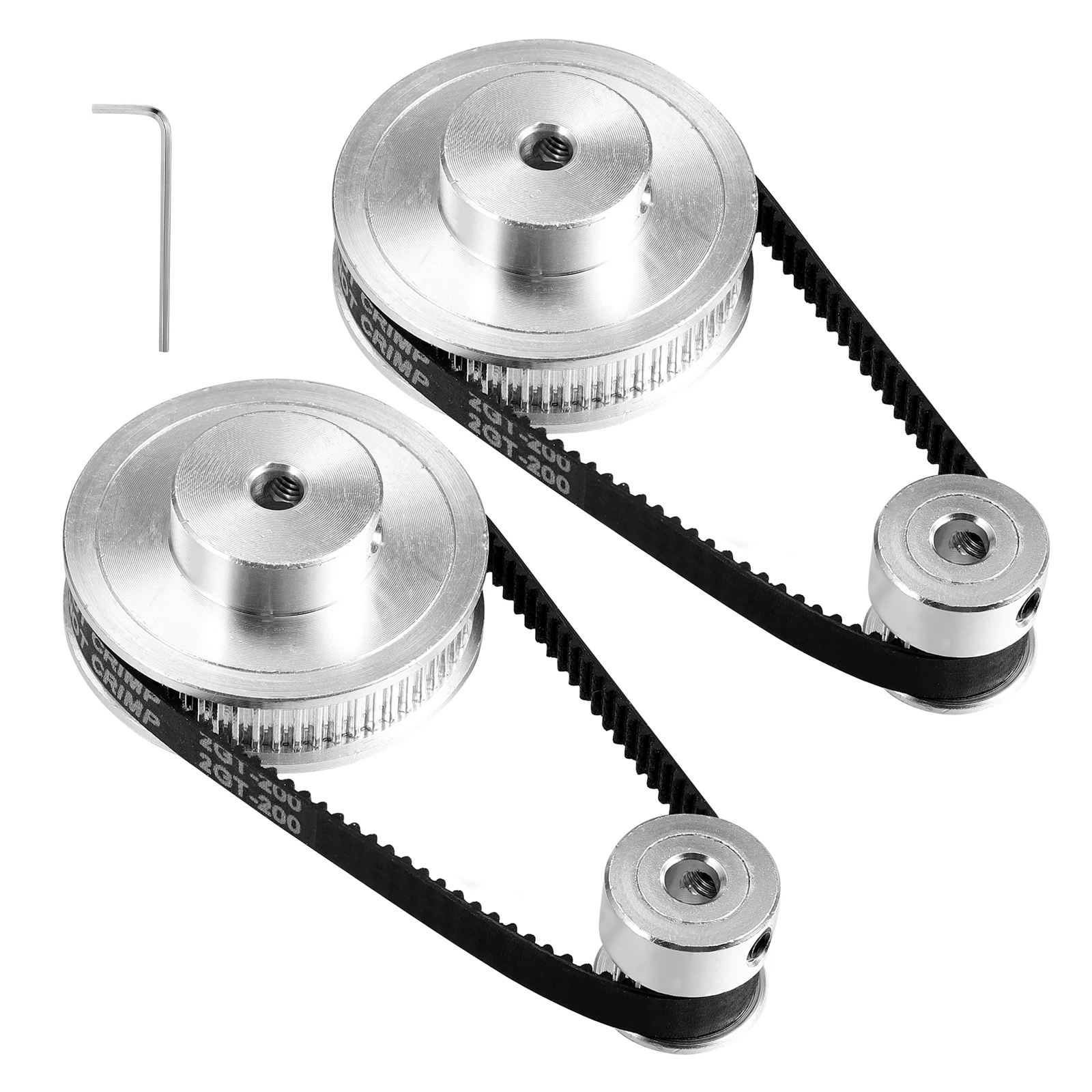 

2 pcs 3D Printer Timing Belt Kit 2Gt 20T Aluminum Pulley 200Mmx6Mm Synchronous Wheel Set For Stepper Motor 3D Printing Parts