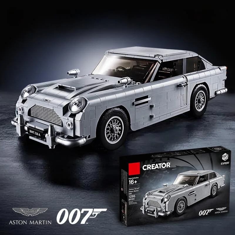 1437Pcs James Bond Db5 Astonmartin Vehicle Model Moc Bricks 10262 Building Blocks Super Car Sets Adults Toys Boy Birthday Gifts