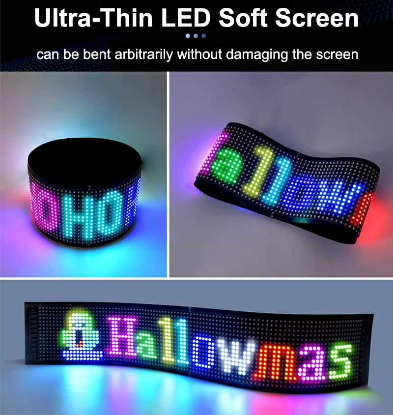 LED Pixel Matrix Pixel Panel, USB 5V Bluetooth, Application Control, Can Customize Text, Doodle, Scroll, Animation