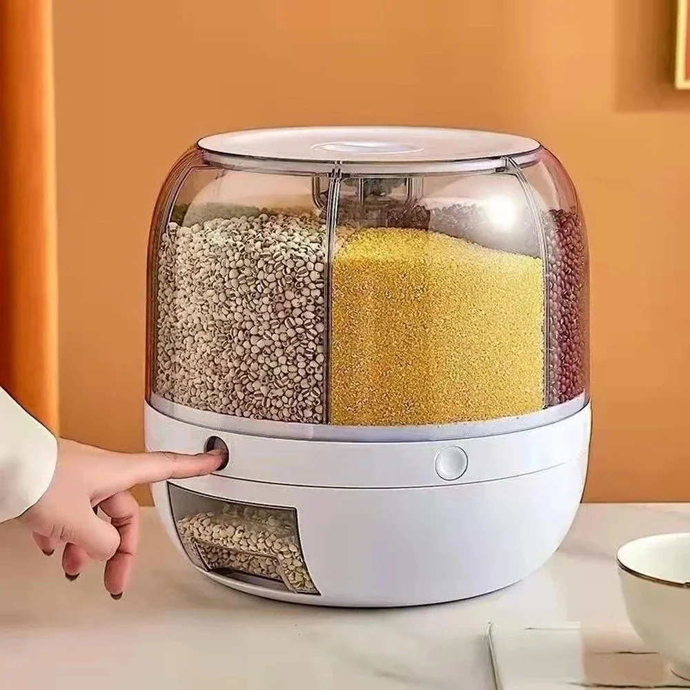 Boîtes de rangement pour céréales, rotatif à 360 °, récipient scellé séparé, distributeur de nourriture Mars, récipient alimentaire, bac de rangement de cuisine