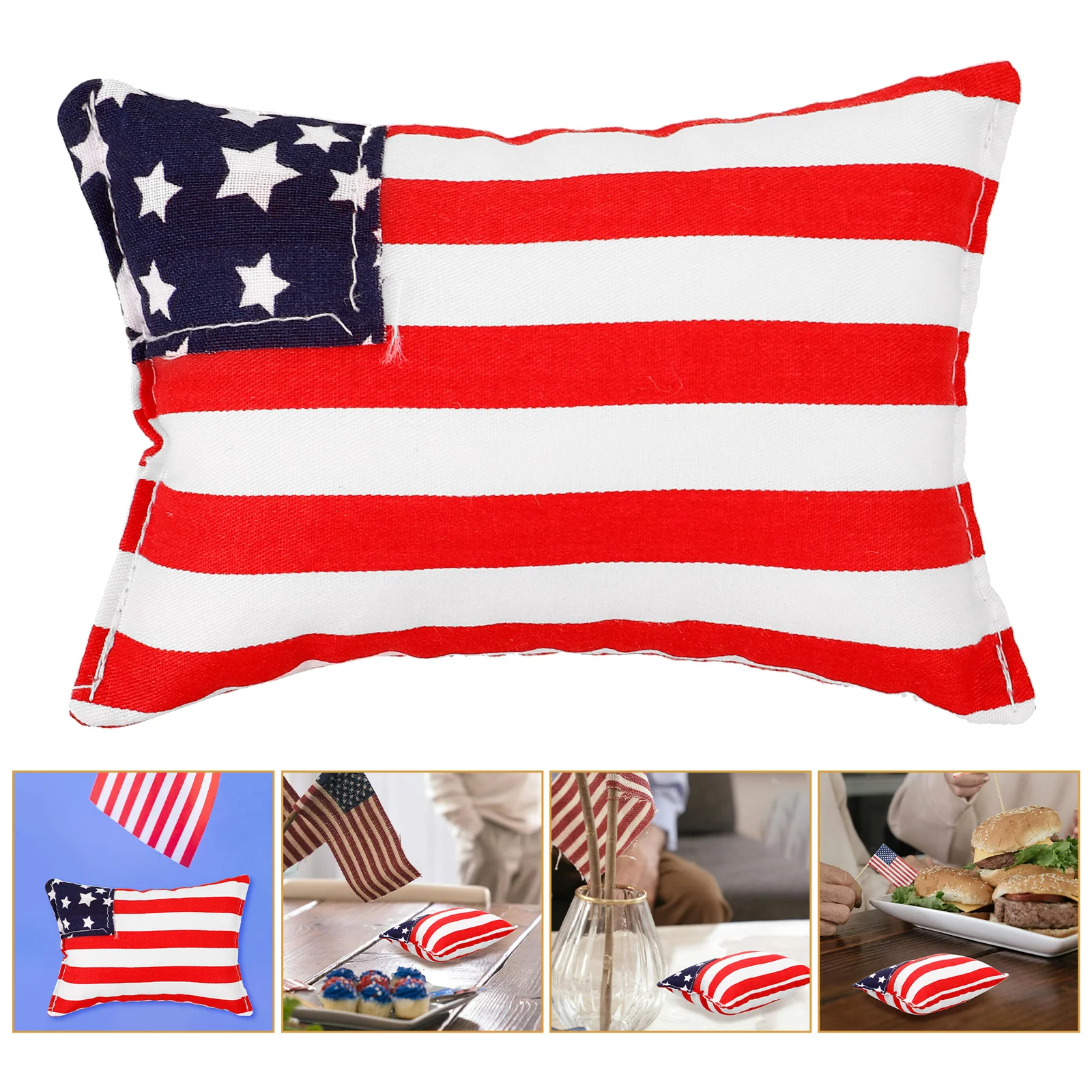 

Patriotic Tiered Tray Ornament Pillow Decor Stylish Independence Day Decoration Festival Scene Home Decor Tier Tray Decoration