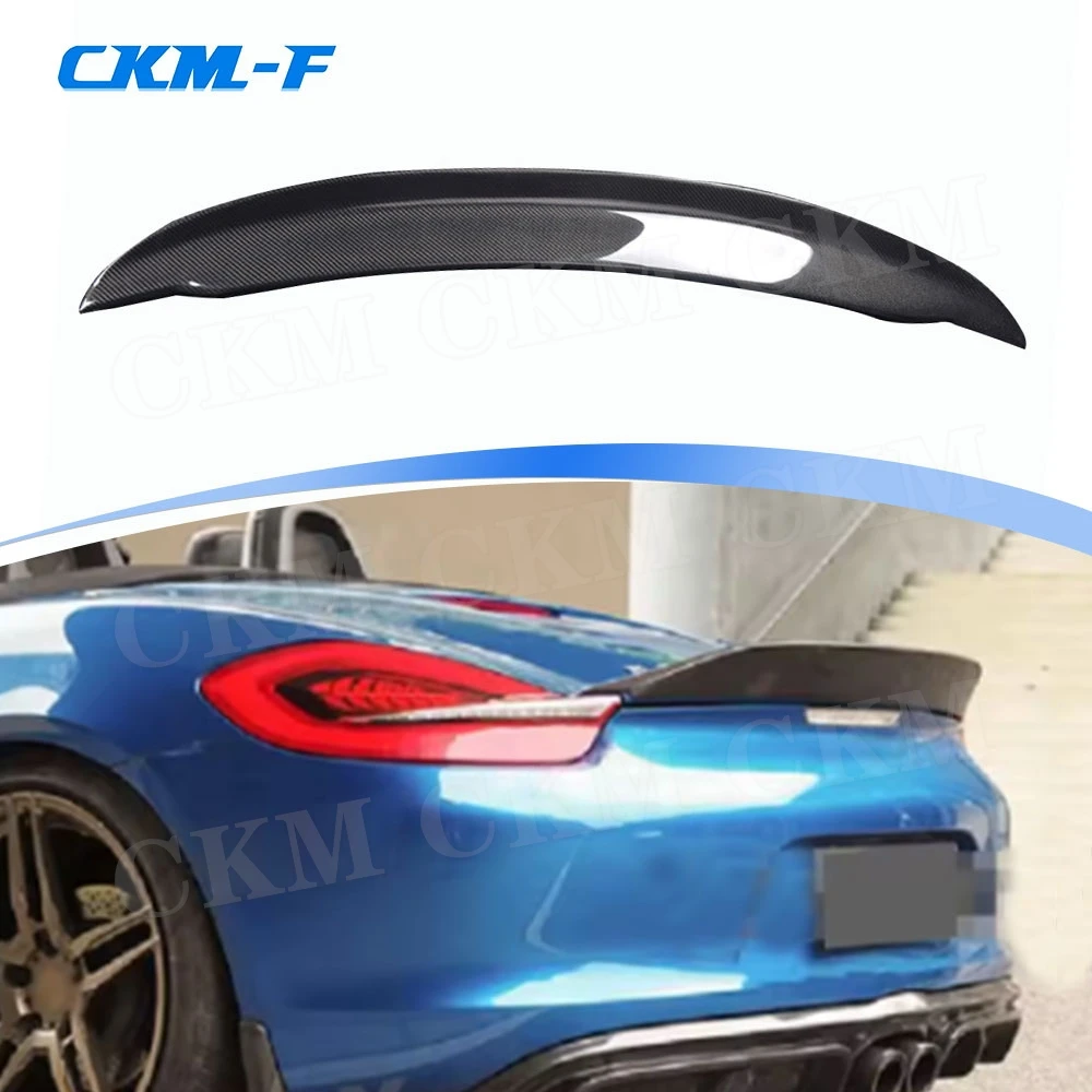 

Задний спойлер из углеродного волокна для Porsche 981 Cayman Boxster 2013-2015, спойлер на заднее крыло багажника Duckbill