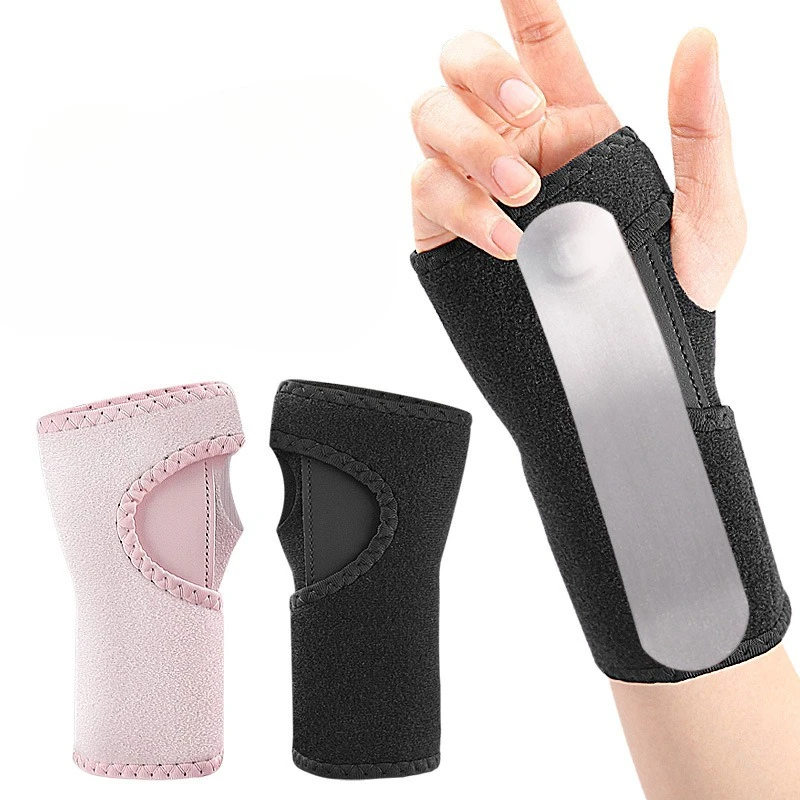 1pc Adjustable Wristband Sports Wrist Guard Wrist Bandage Wrap Hand Palm Brace Aluminum Bar Support Fixation Protective Gear