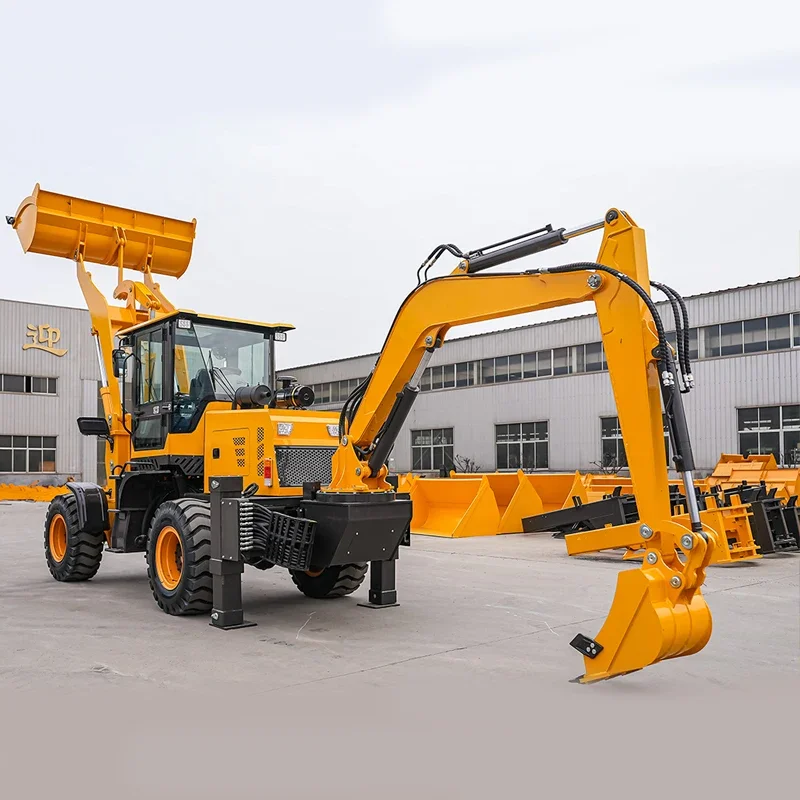 Free Shipping 4x4 Tractor with Loader and Backhoe Excavator Free Shipping wheel Mini Backhoe Loader Wheel Loader