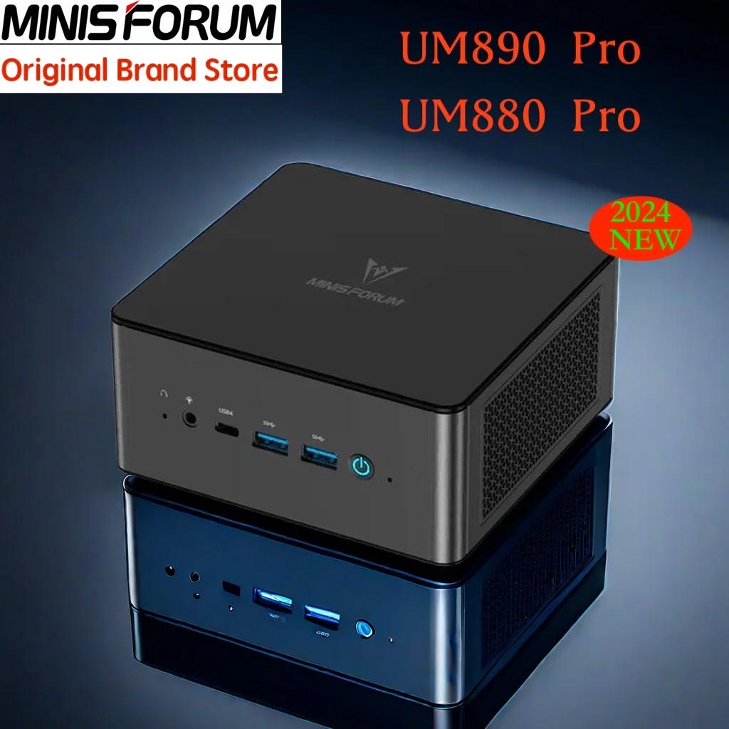 Ready Stock! MINISFORUM UM890/UM880 Pro Gaming Mini PC AMD R9 8945HS/8845HS DDR5 WiFi6E DDr5 Cold Wave 2.0 Window 11MIni PC