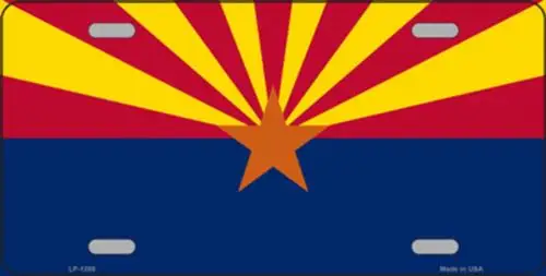 Arizona Small Star State Flag License Plate Metal Tin Sign Plaque Art Wall Decor