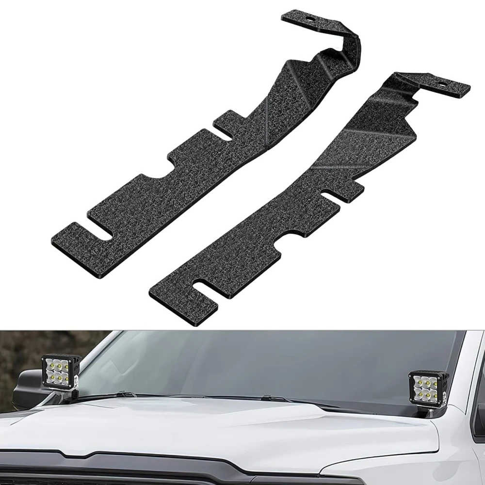 

MOVOTOR Ditch Light Brackets Hood Mount Brackets fit Auxiliary Offroad LED Pod Work Light for 2009-2018 Dodge RAM 1500 2500 3500