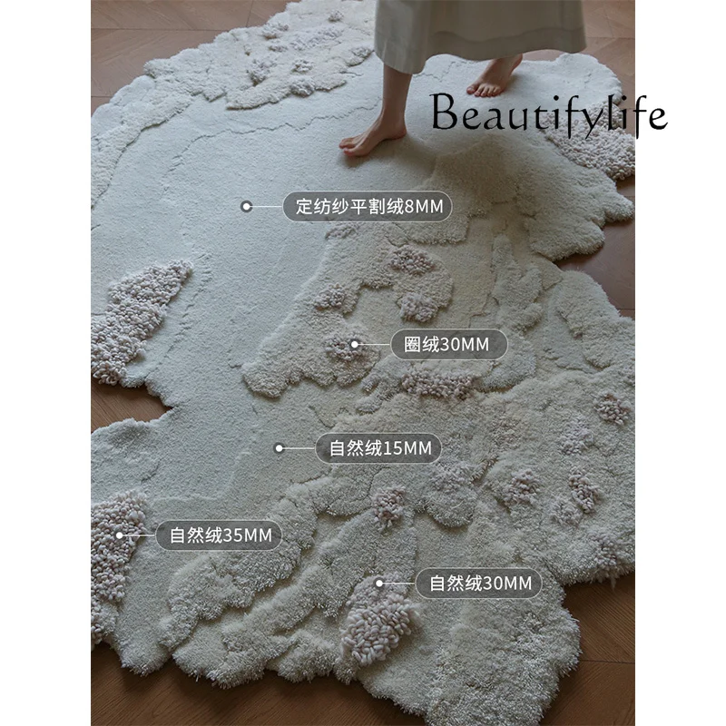 Jiangnan snow new Chinese high-end bay window carpet, living room special-shaped wool heavy industry haute couture bedroom