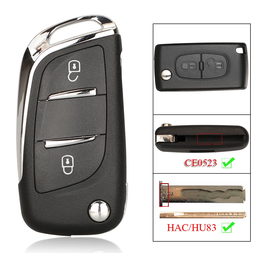 Jingyuqin 2/3 Tasten Geändert Fernbedienung Auto Schlüssel Shell Für Peugeot 107 207 307 307S 308 407 607 Citroen C2 C3 C4 Fob VA2/HU83 Ce0523